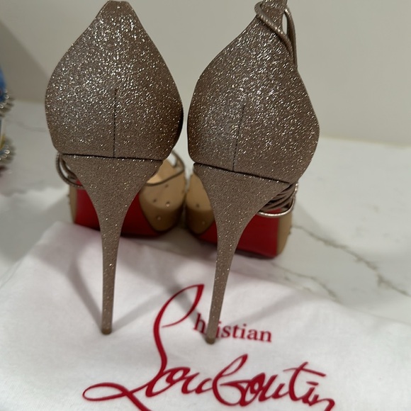 Christian Louboutin Maia La Bella Alta Strass lace up pumps size 40.5 new - Picture 8 of 13
